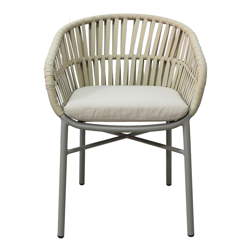 Градински стол Frama в бежов нюанс и възглавница 57x60x78cm - Image 4