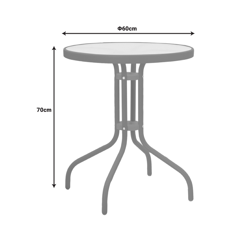 Градински комплект мебели Calan-Watson 3бр цвят шампанско Φ60x70см - Image 9