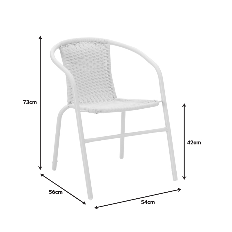 Градински комплект мебели Watson-Obbi 3бр бял цвят 70x70x70см - Image 8