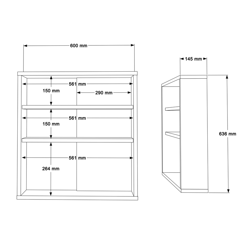 Шкаф за баня Bagno с огледало в бяло 60x14.5x63.6см - Image 5