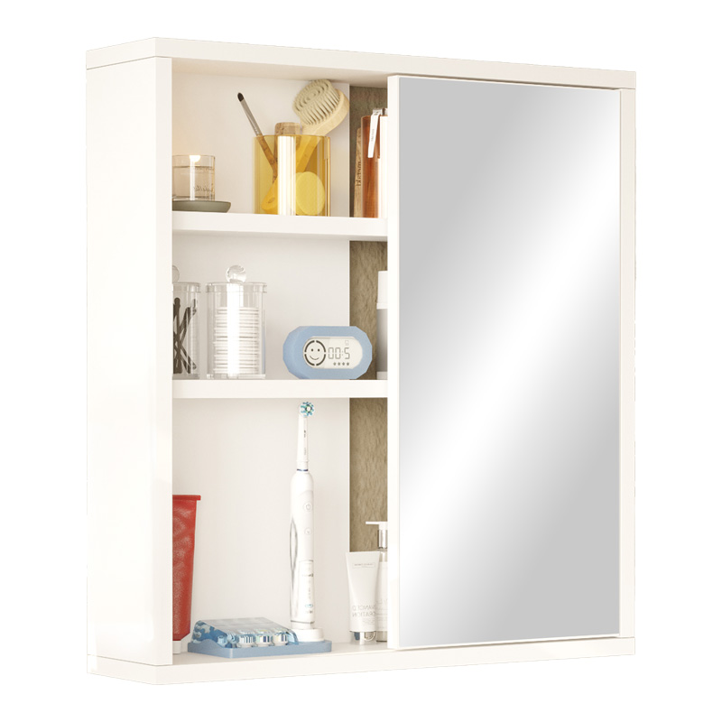 Шкаф за баня Bagno с огледало в бяло 60x14.5x63.6см