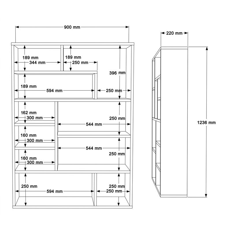 Етажерка Decora в естествен и бял нюанс 90x22x123,6см - Image 4