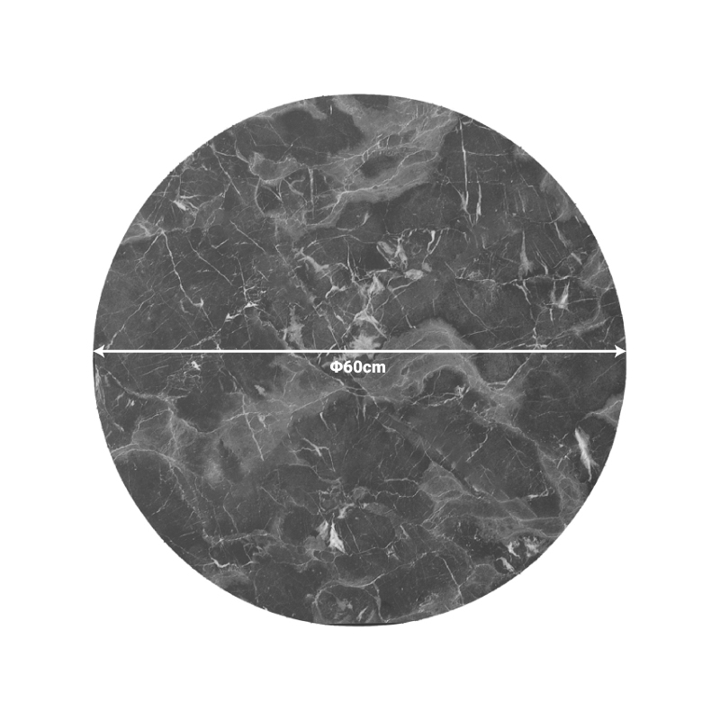 Плот за маса Vergia HPL във вид на мрамор антрацит Φ60cm 12mm дебелина - Image 2