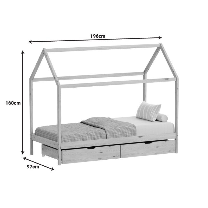 Детско легло Mellin Montessori борово дърво в естествен нюанс 90x190см - Image 10