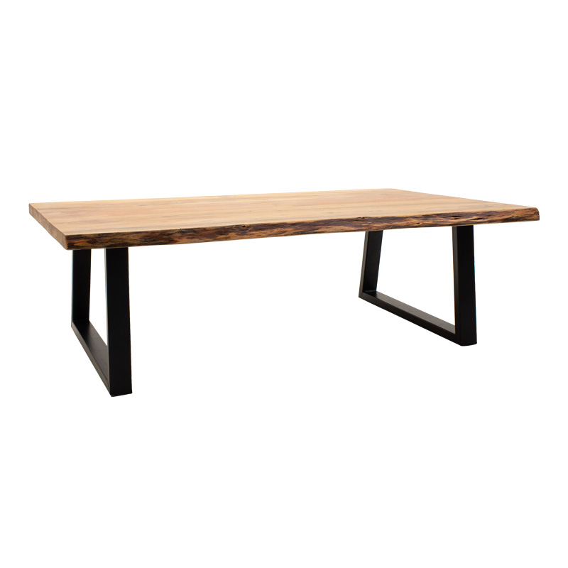 Холна маса Miles Slim акациево дърво с черни метални крака 115x60x45cm