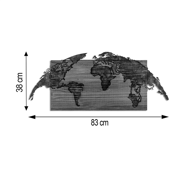 Декорация за стена Mable борова дървесина с черен метал 83x3x38см - Image 3
