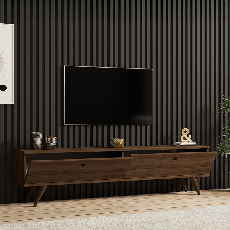 ТВ шкаф Jate цвят орех 160x25x40см - Image 3