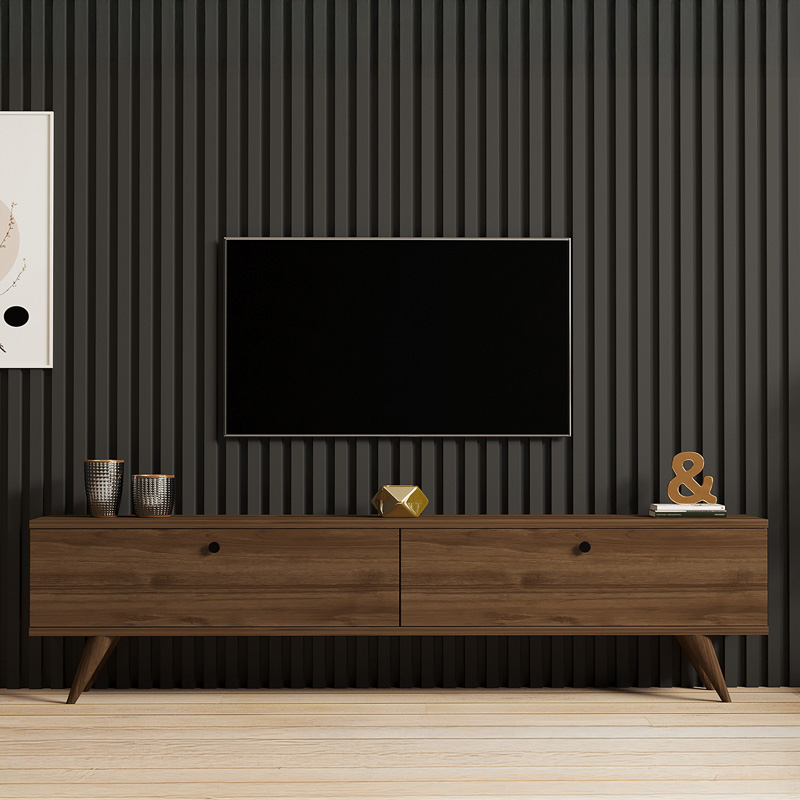 ТВ шкаф Jate цвят орех 160x25x40см - Image 4