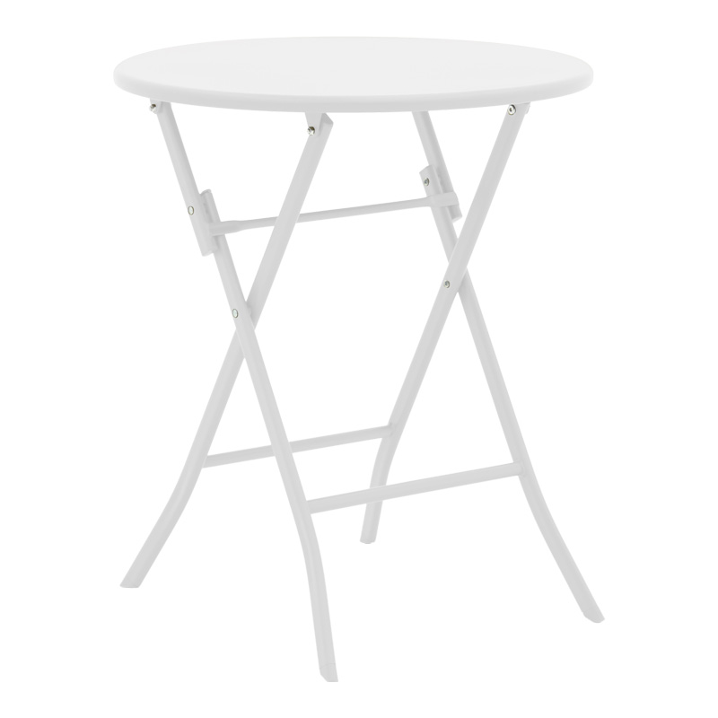Комплект градинска маса Albero-Calan 3бр метал в бял нюанс и бежово Φ60x70см - Image 5