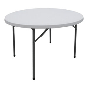 Кръгла сгъваема маса за кетъринг Comfort в бяло Φ120x74см