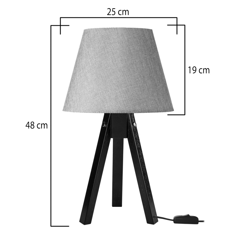 Настолна лампа Adeck E27 в кафяво-бежов цвят Φ25x45см - Image 4