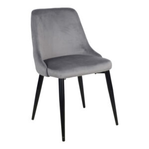 Стол Zedna сиво кадифе с черни метални крака 51x58x84см