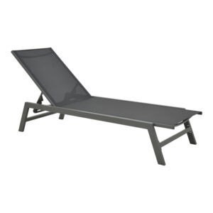 Шезлонг Boka алуминий и текстил, черен цвят60x192x31см