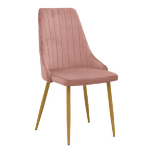 Стол Azori кадифе в цвят пепел от рози 49x55x85см