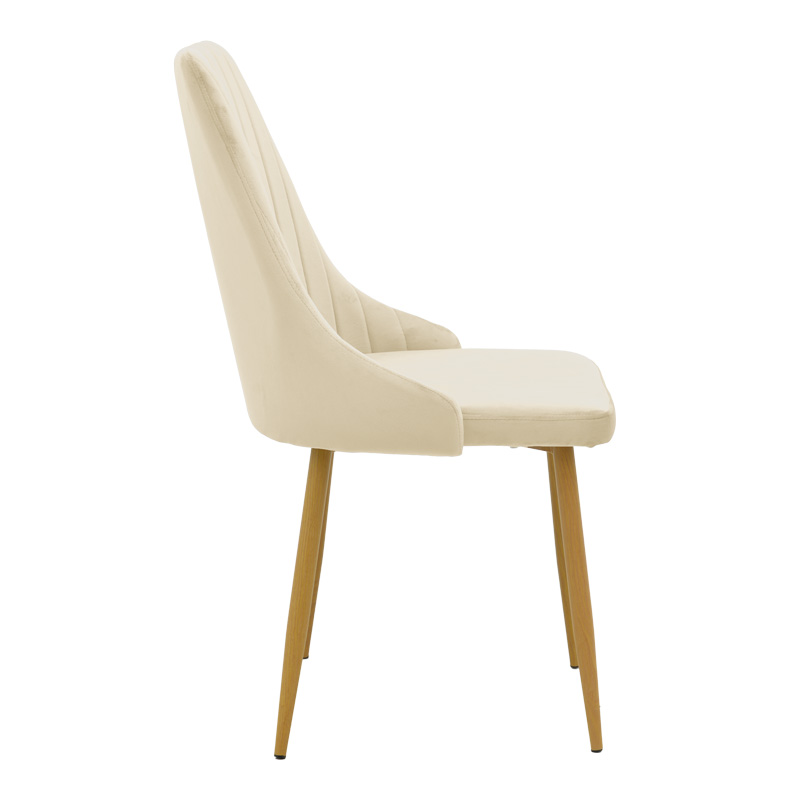 Стол Azori бежов кадифен 49x55x85см - Image 3