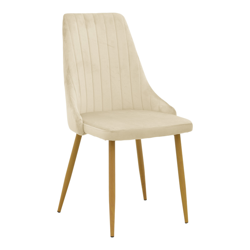 Стол Azori бежов кадифен 49x55x85см