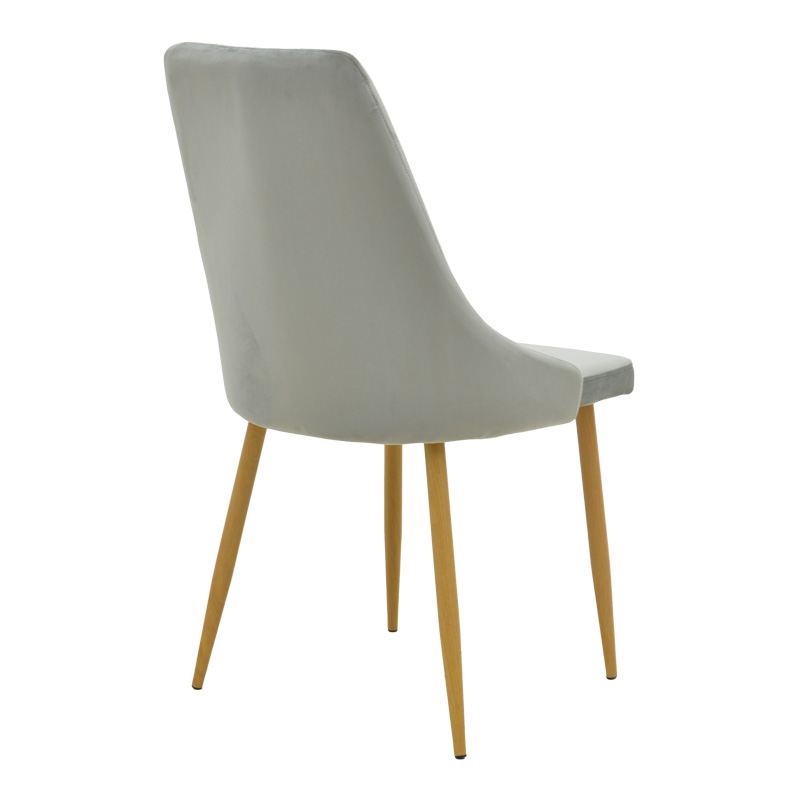 Трапезен стол Azori сив кадифен 49x55x85см - Image 2