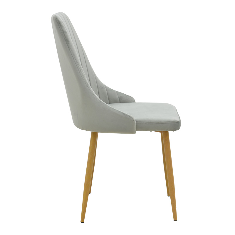 Трапезен стол Azori сив кадифен 49x55x85см - Image 3