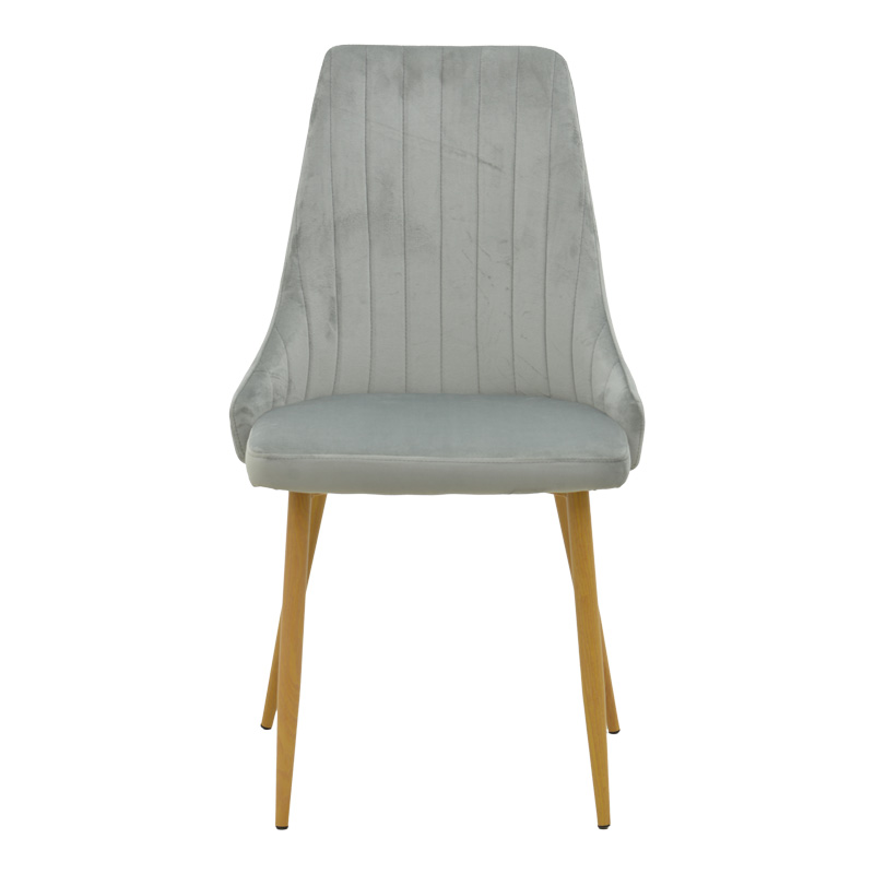 Трапезен стол Azori сив кадифен 49x55x85см - Image 4