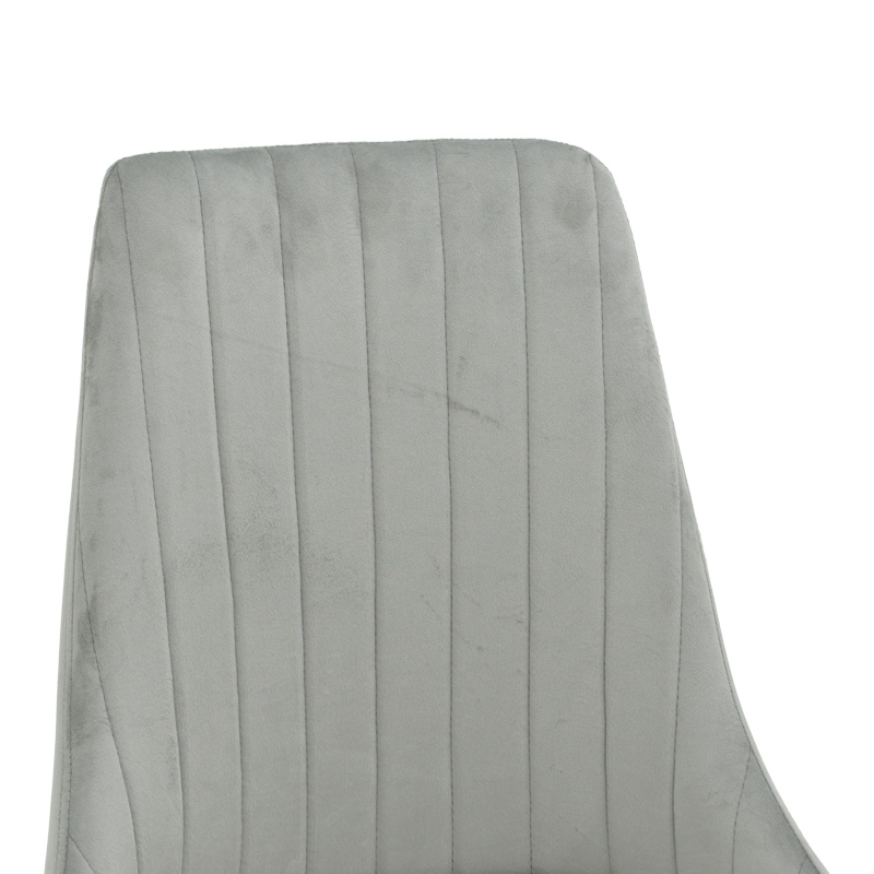 Трапезен стол Azori сив кадифен 49x55x85см - Image 6
