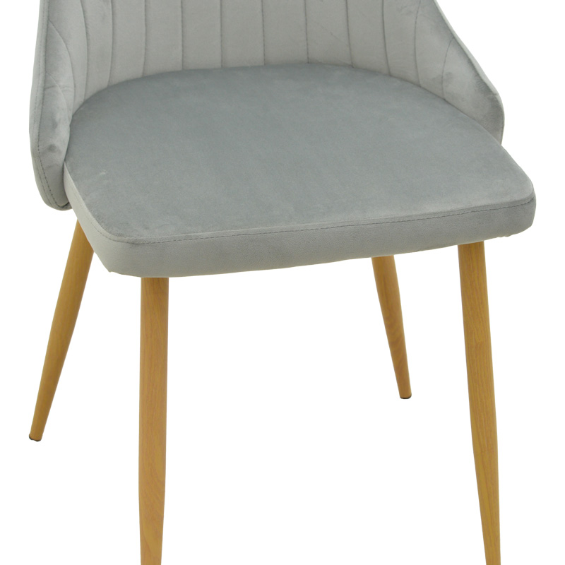 Трапезен стол Azori сив кадифен 49x55x85см - Image 7