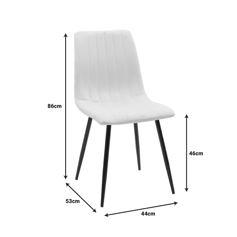 Трапезен стол Noor черно кадифе 44x53x86см - Image 7