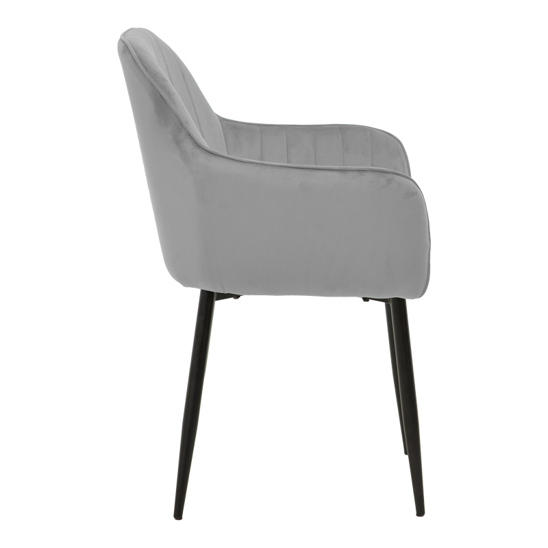 Кресло Noor сиво кадифе 58x58x86см - Image 3