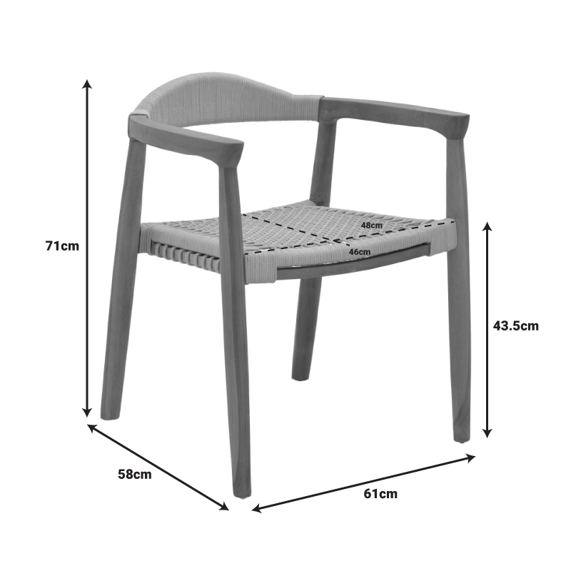 Стол Ganny в естествен нюанс 61x58x71см - Image 2