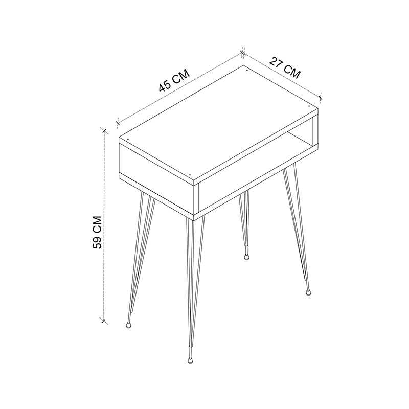 Нощно шкафче Naida 40x30x59см - Image 3