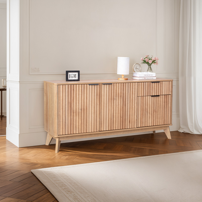 Бюфет Hamea MDF в естествен цвят 150x39.5x73см - Image 2