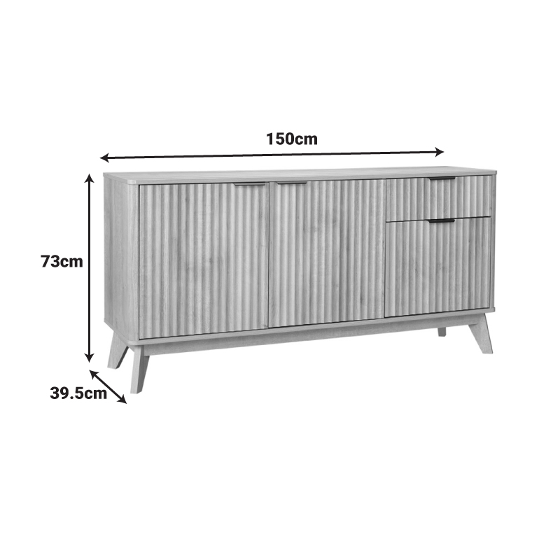 Бюфет Hamea MDF в естествен цвят 150x39.5x73см - Image 7