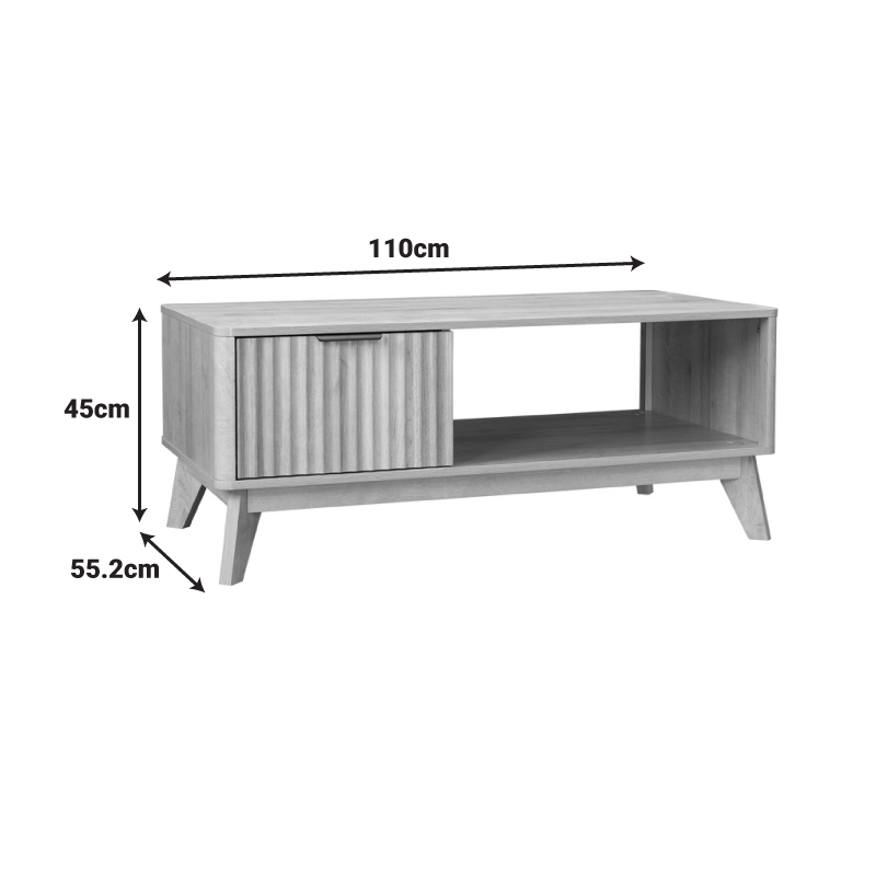 Холна маса Hamea MDF в естествен цвят 110x55.2x45см - Image 7