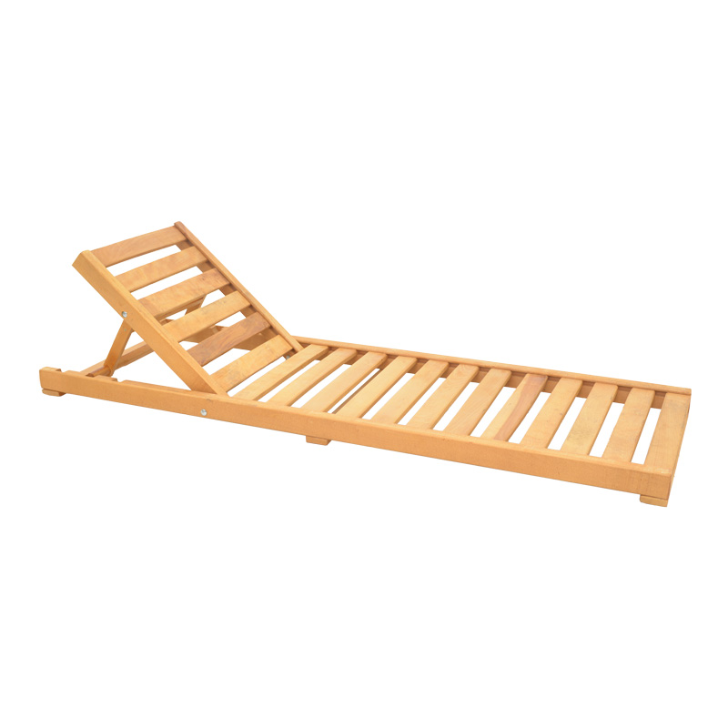 Шезлонг с възглавница Specta масив бук в естествен цвят 60x190x50см - Image 2