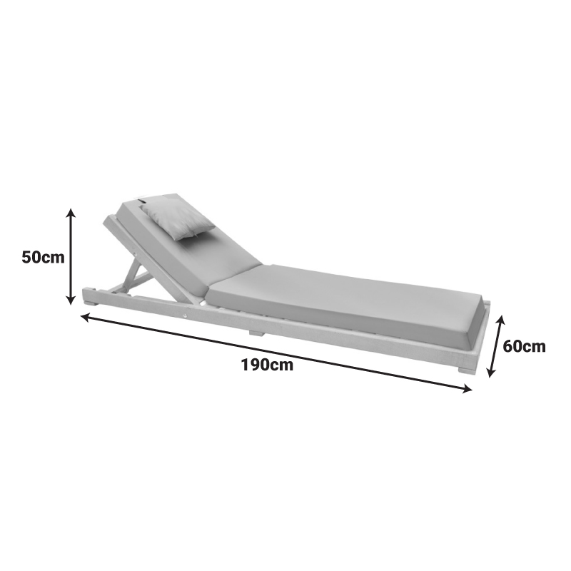 Шезлонг с възглавница Specta масив бук в естествен цвят 60x190x50см - Image 5