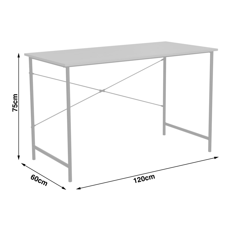 Работно бюро Senzia в естествен нюанс с бял метал 120x60x75см - Image 6