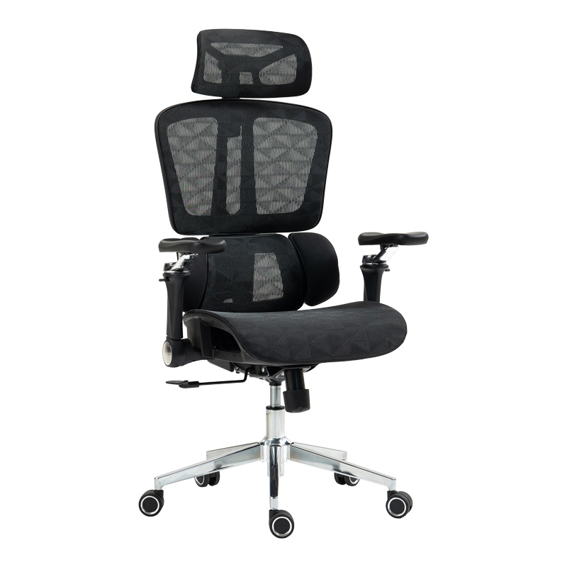 Офис стол Jeffer mesh в черен цвят 67x62x115-125 см