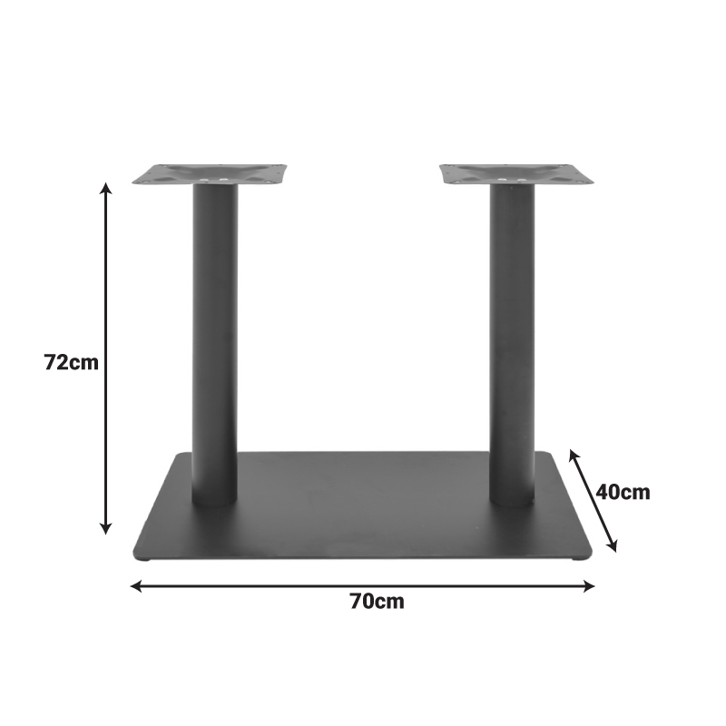 Метална основа за маса Givosa в черен цвят 70x40x72 см - Image 2