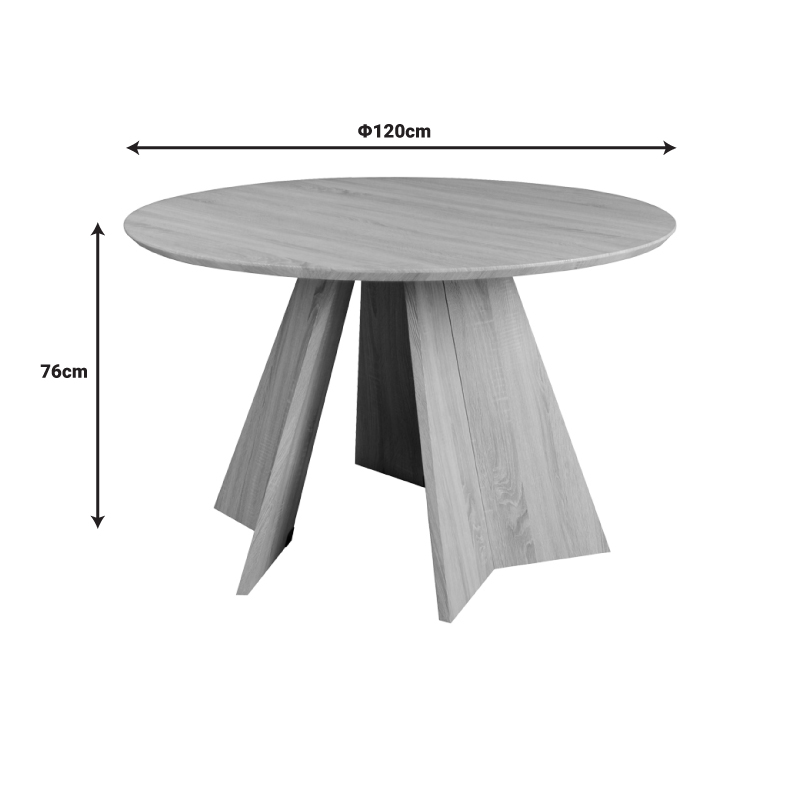 Масичка за бисквити MDF в орехов цвят Φ120x76см - Image 5