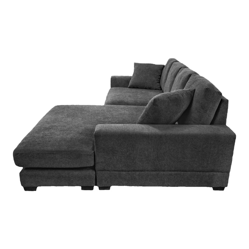 Ъглов диван Cornerdo с обръщаем плат в антрацитен цвят 265x175x85см - Image 5