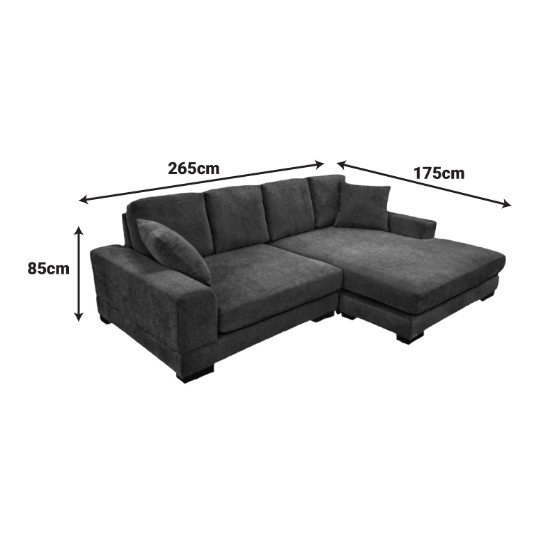 Ъглов диван Cornerdo с обръщаем плат в антрацитен цвят 265x175x85см - Image 9