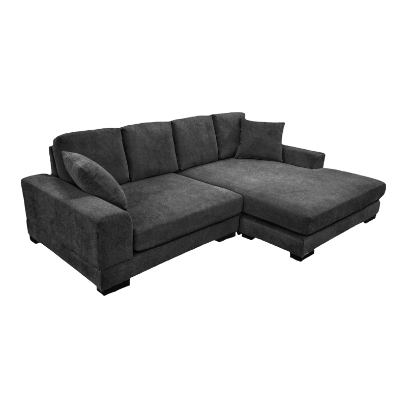 Ъглов диван Cornerdo с обръщаем плат в антрацитен цвят 265x175x85см