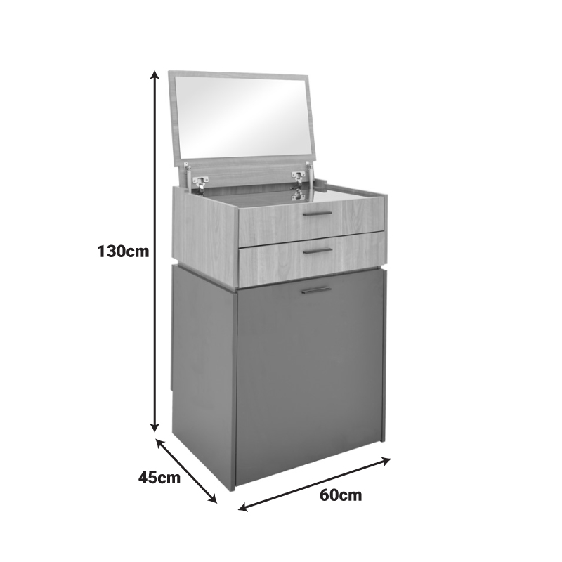 Шкаф за баня Sonlen антрацит-светъл орех 60x45x122 см - Image 9