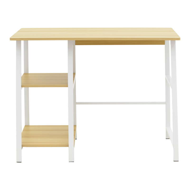 Работно бюро Ferje с MDF рафтове в светъл орех с бял нюанс 100x48x75см - Image 2