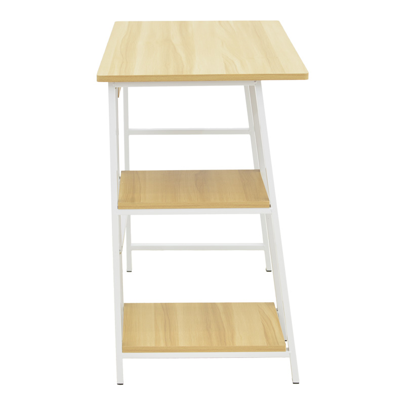 Работно бюро Ferje с MDF рафтове в светъл орех с бял нюанс 100x48x75см - Image 3