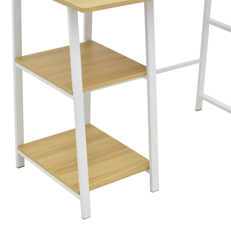 Работно бюро Ferje с MDF рафтове в светъл орех с бял нюанс 100x48x75см - Image 5
