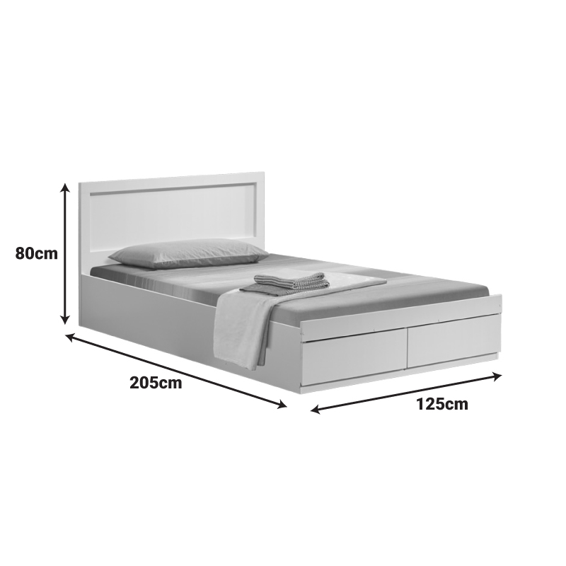 Легло Olympus с чекмедже в бяло 120x200 см - Image 7