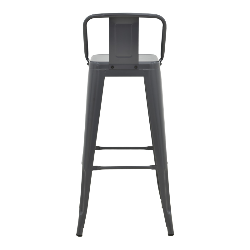 Бар стол с облегалка Utopia метал в антрацитен цвят 42x42x97см - Image 6
