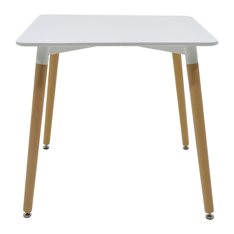 Маса Natali MDF бяла - крака в естествен нюанс 80x80x76см - Image 2
