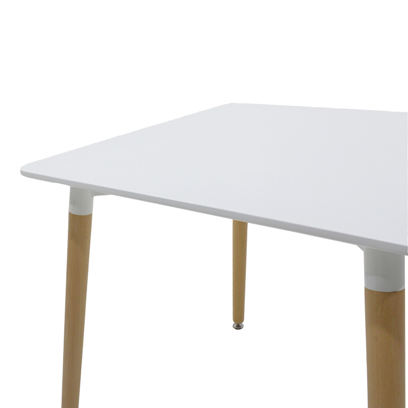 Маса Natali MDF бяла - крака в естествен нюанс 80x80x76см - Image 3