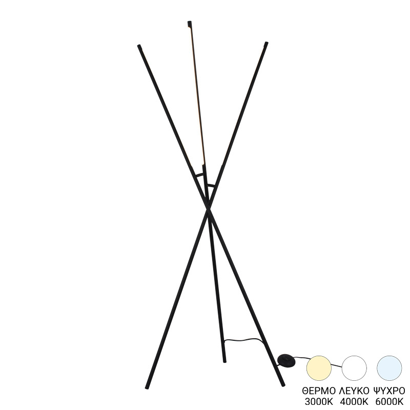 Подова лампа Loly led метал с черен абажур 40x40x145см